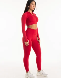 Clearance ECHT League Cropped Zip-Up Magenta Red