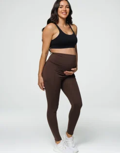 Hot ECHT Maternity Pocket Leggings Fudge Brown