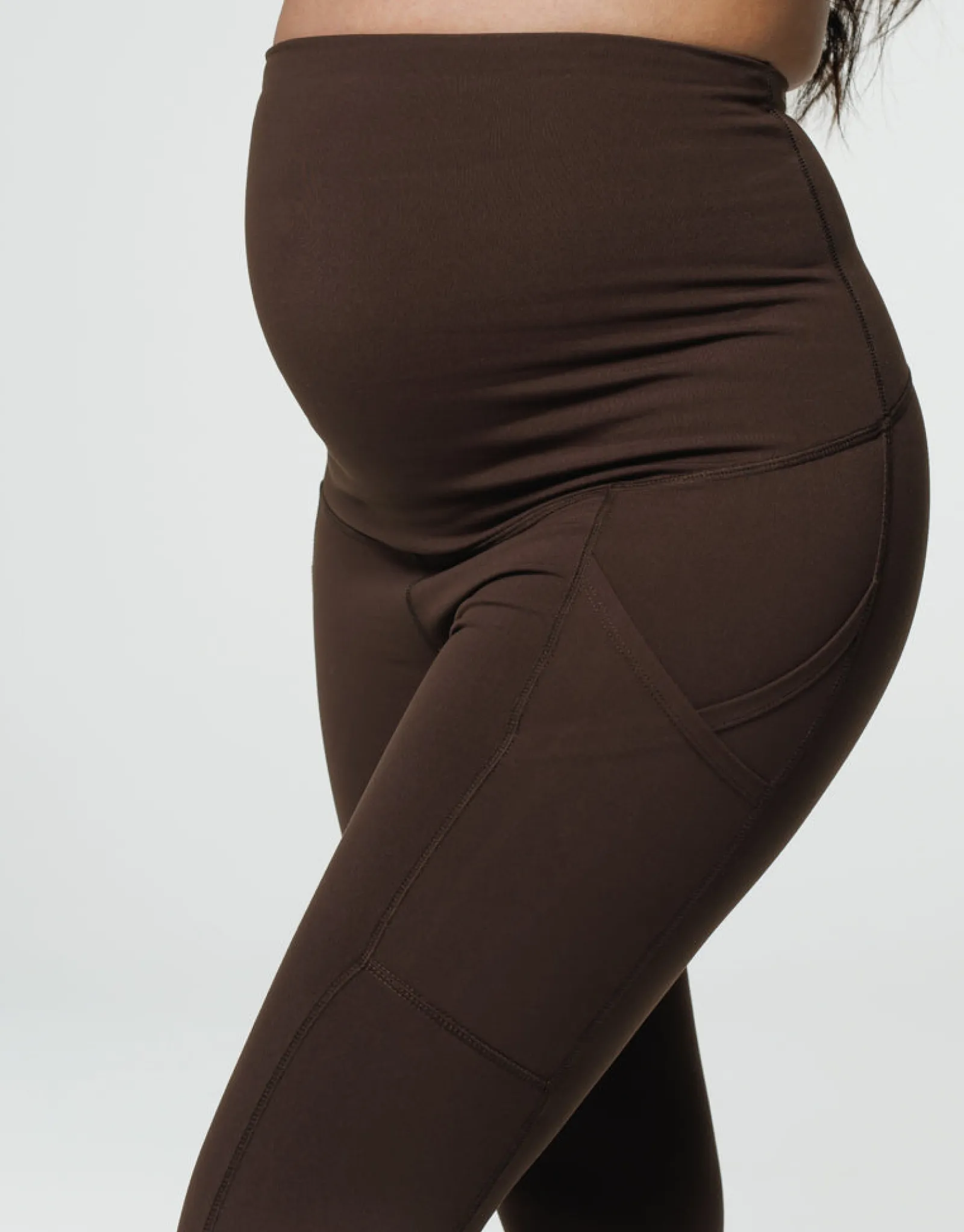 Hot ECHT Maternity Pocket Leggings Fudge Brown