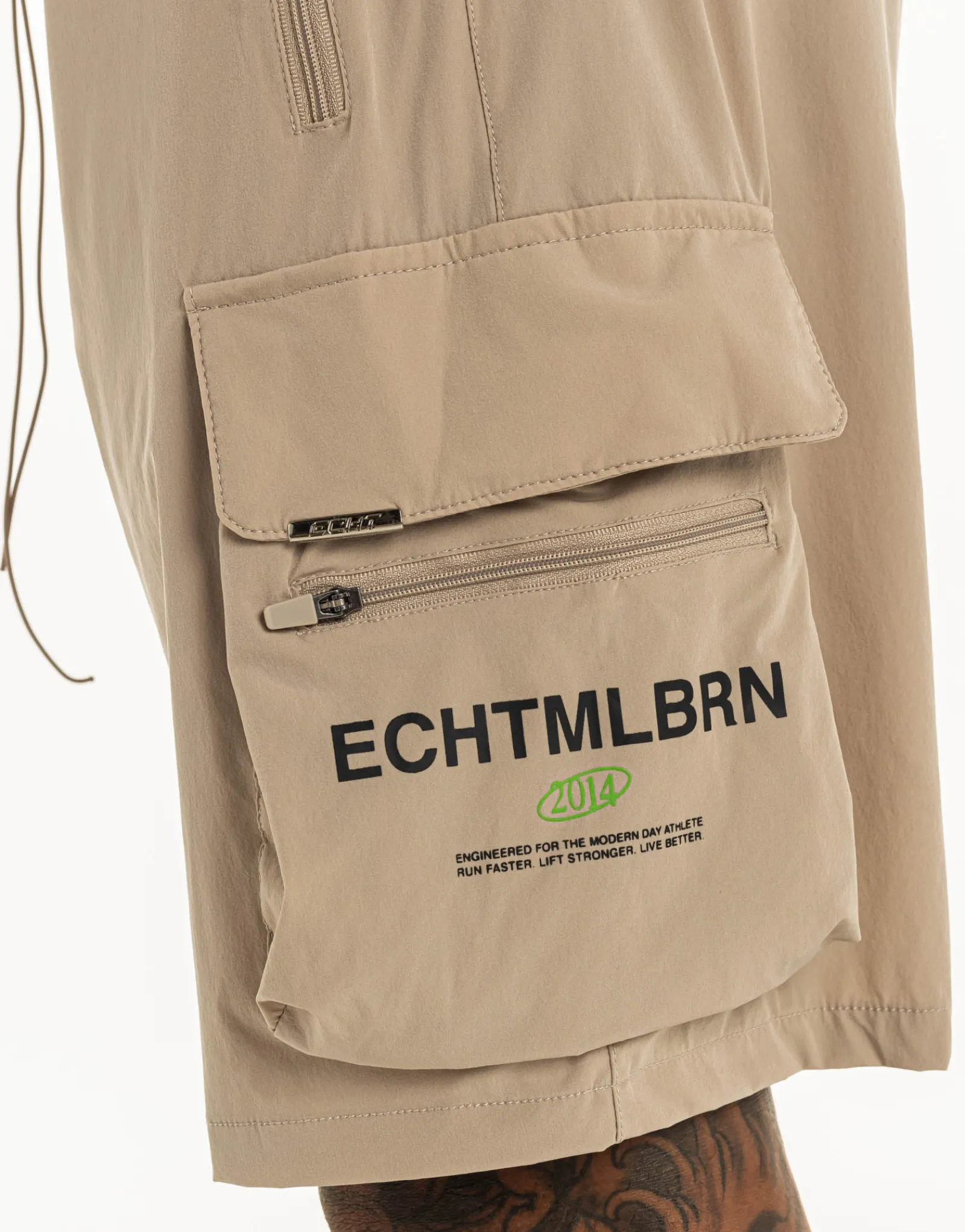 Fashion ECHT MLBRN Spear Shorts Taupe Grey