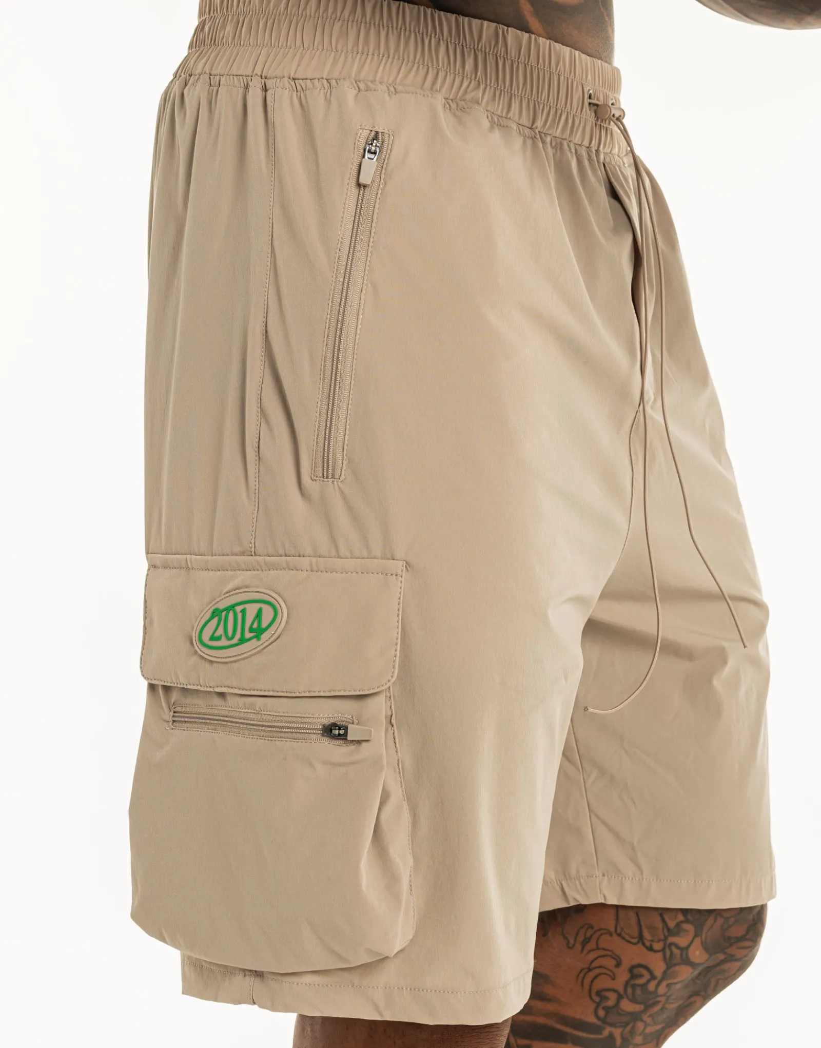 Fashion ECHT MLBRN Spear Shorts Taupe Grey