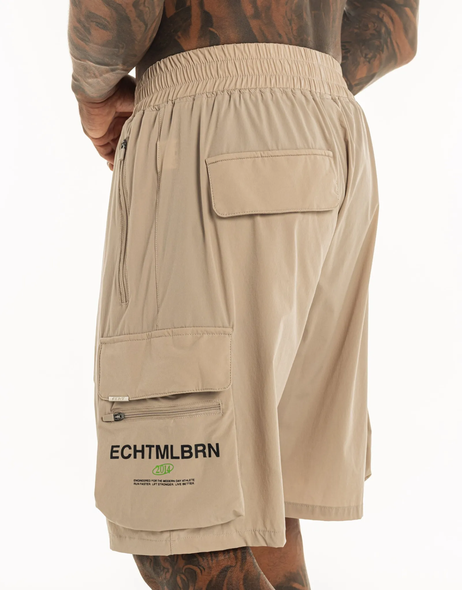 Fashion ECHT MLBRN Spear Shorts Taupe Grey