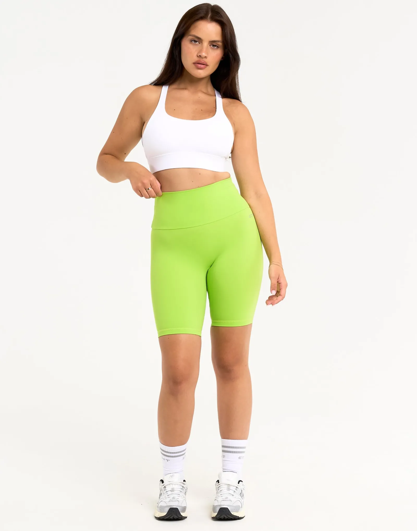 New ECHT Range Bike Shorts 8" Lime Green