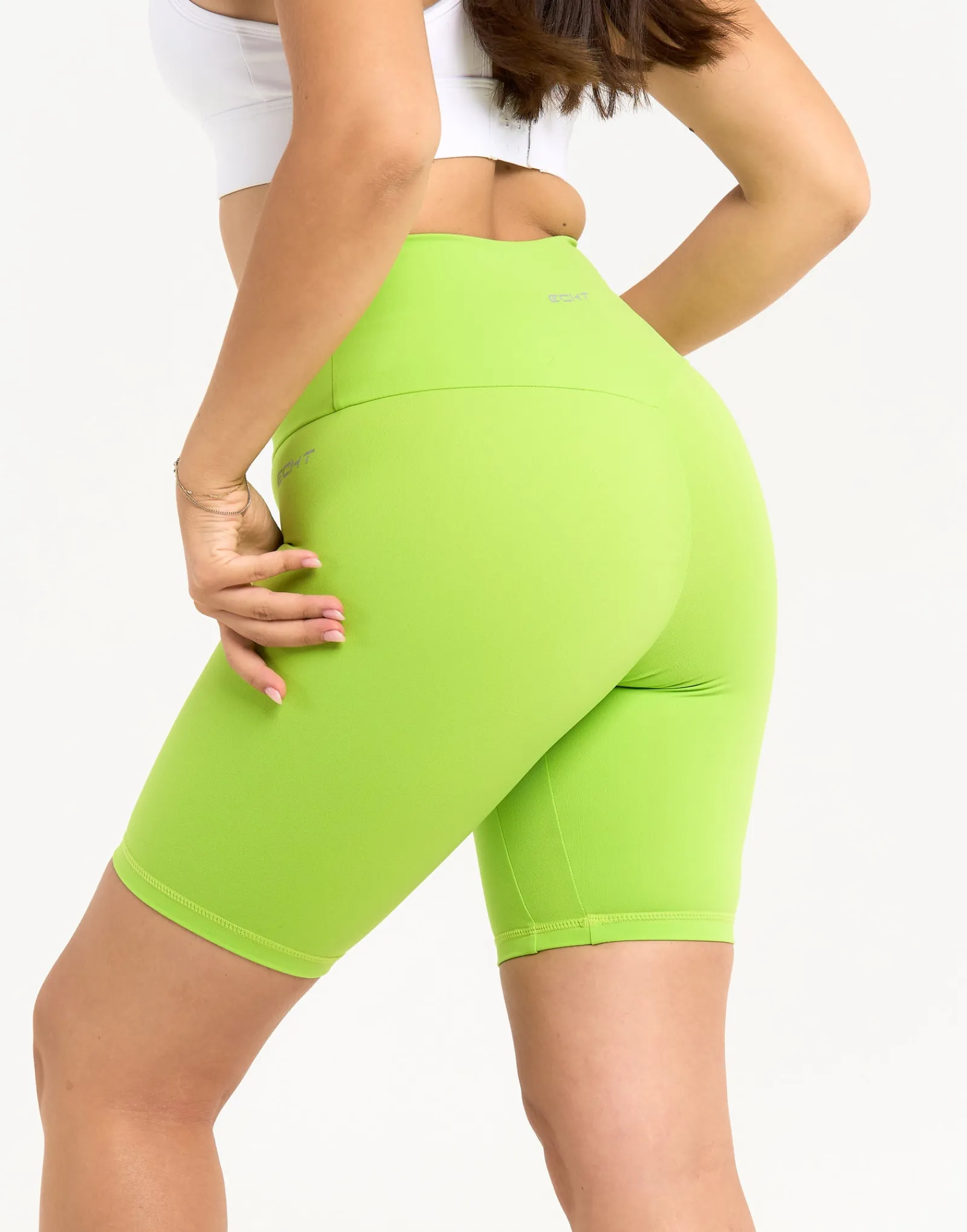 New ECHT Range Bike Shorts 8" Lime Green
