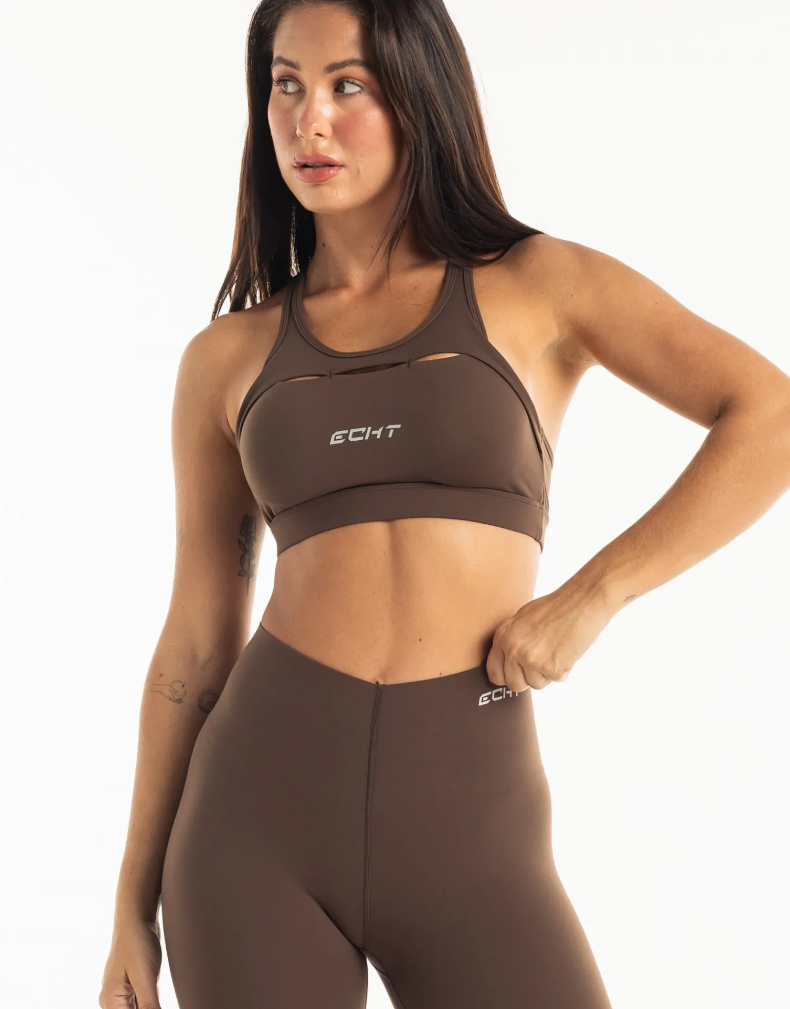 Fashion ECHT Range Sports Bra Fudge Brown