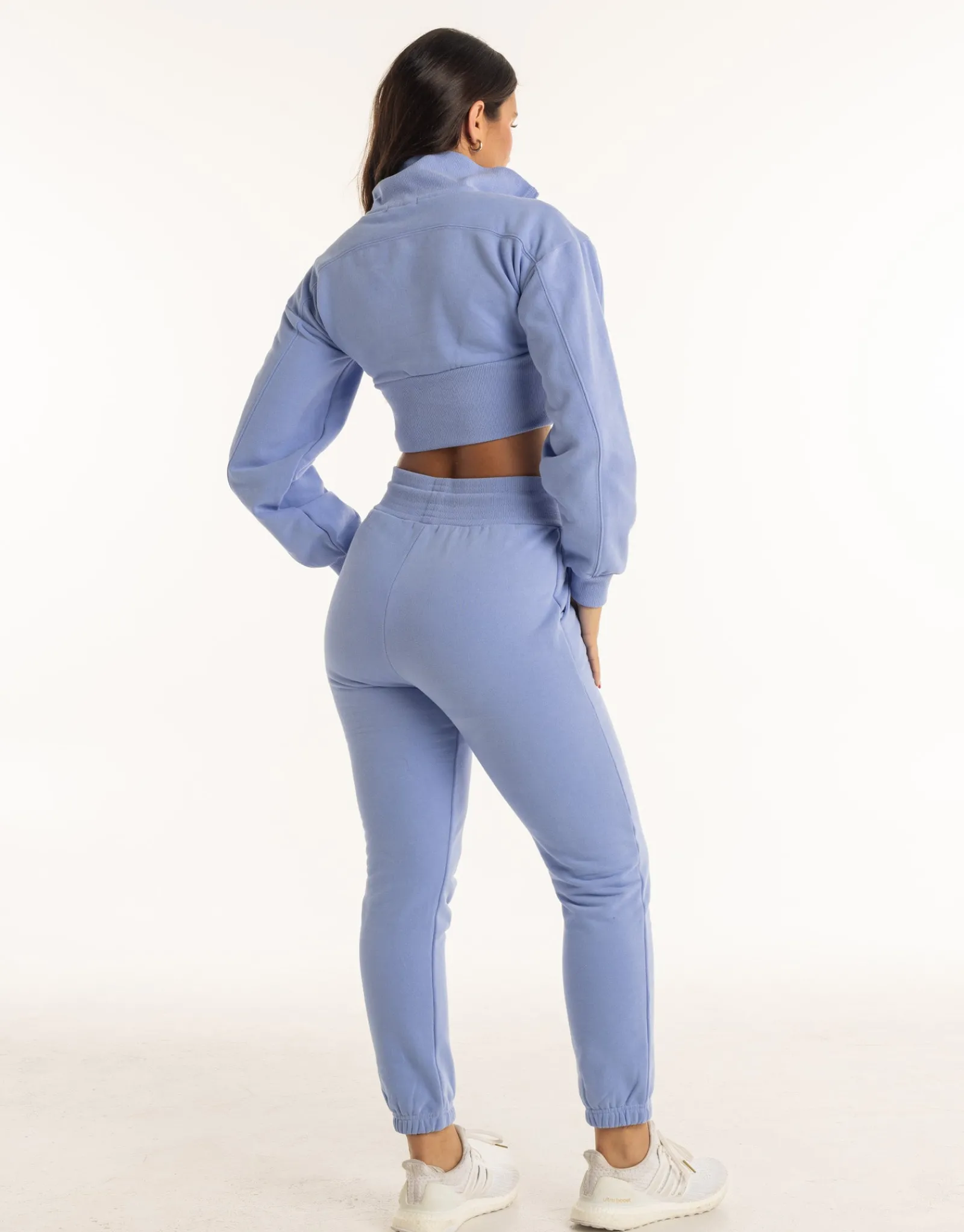 New ECHT Revere 1/4 Zip Crewneck Sweater Hydrangea Blue