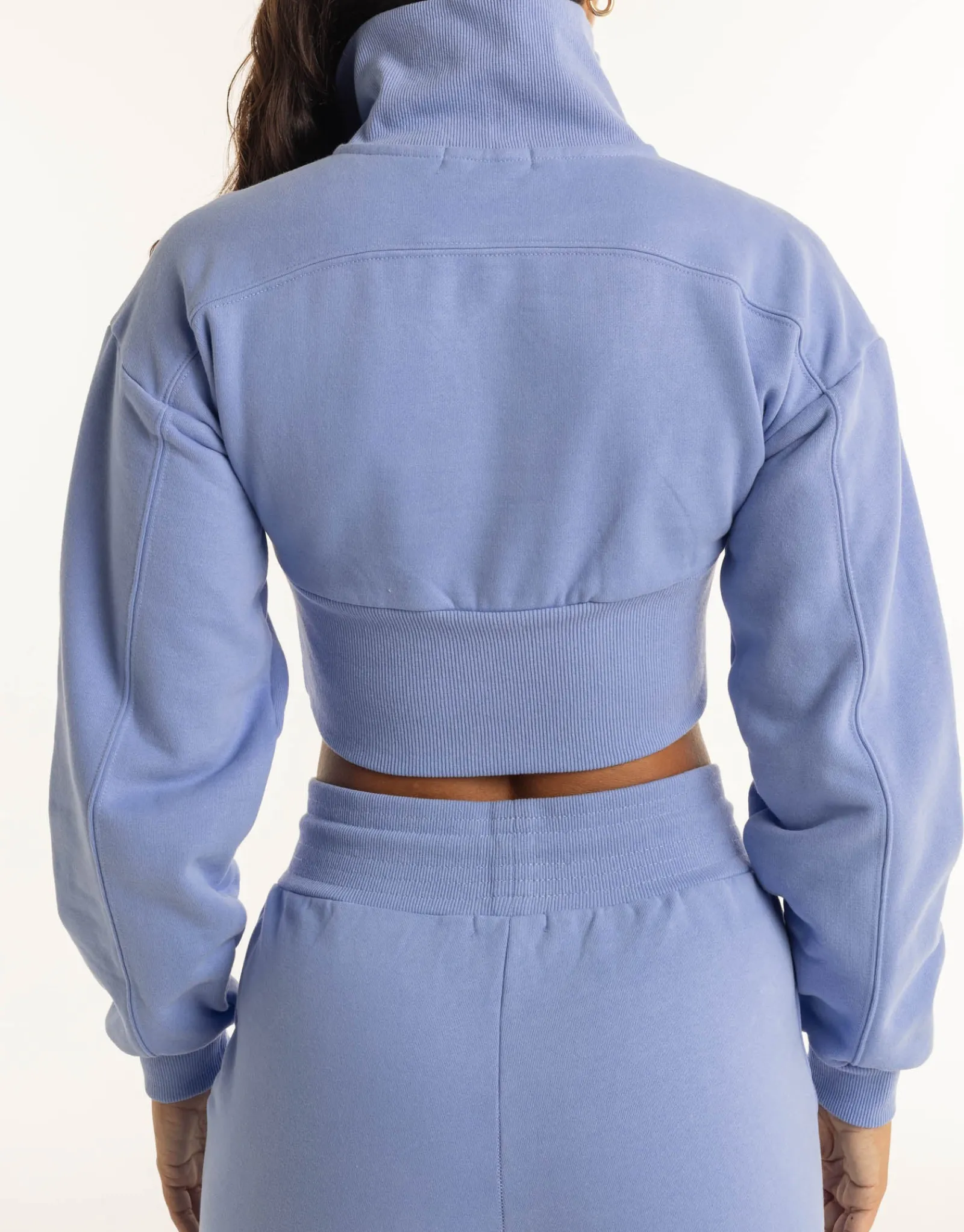 New ECHT Revere 1/4 Zip Crewneck Sweater Hydrangea Blue