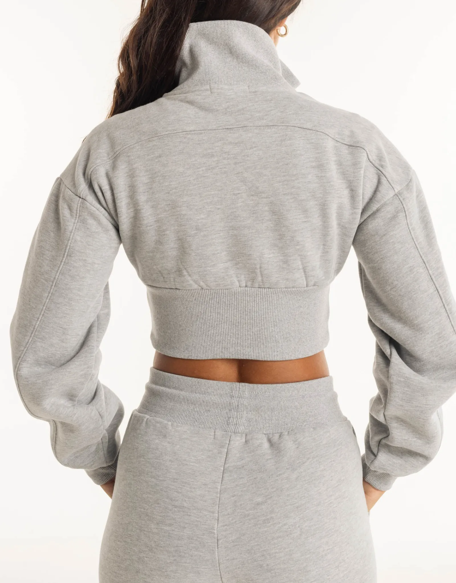 Outlet ECHT Revere 1/4 Zip Crewneck Sweater Heather Grey