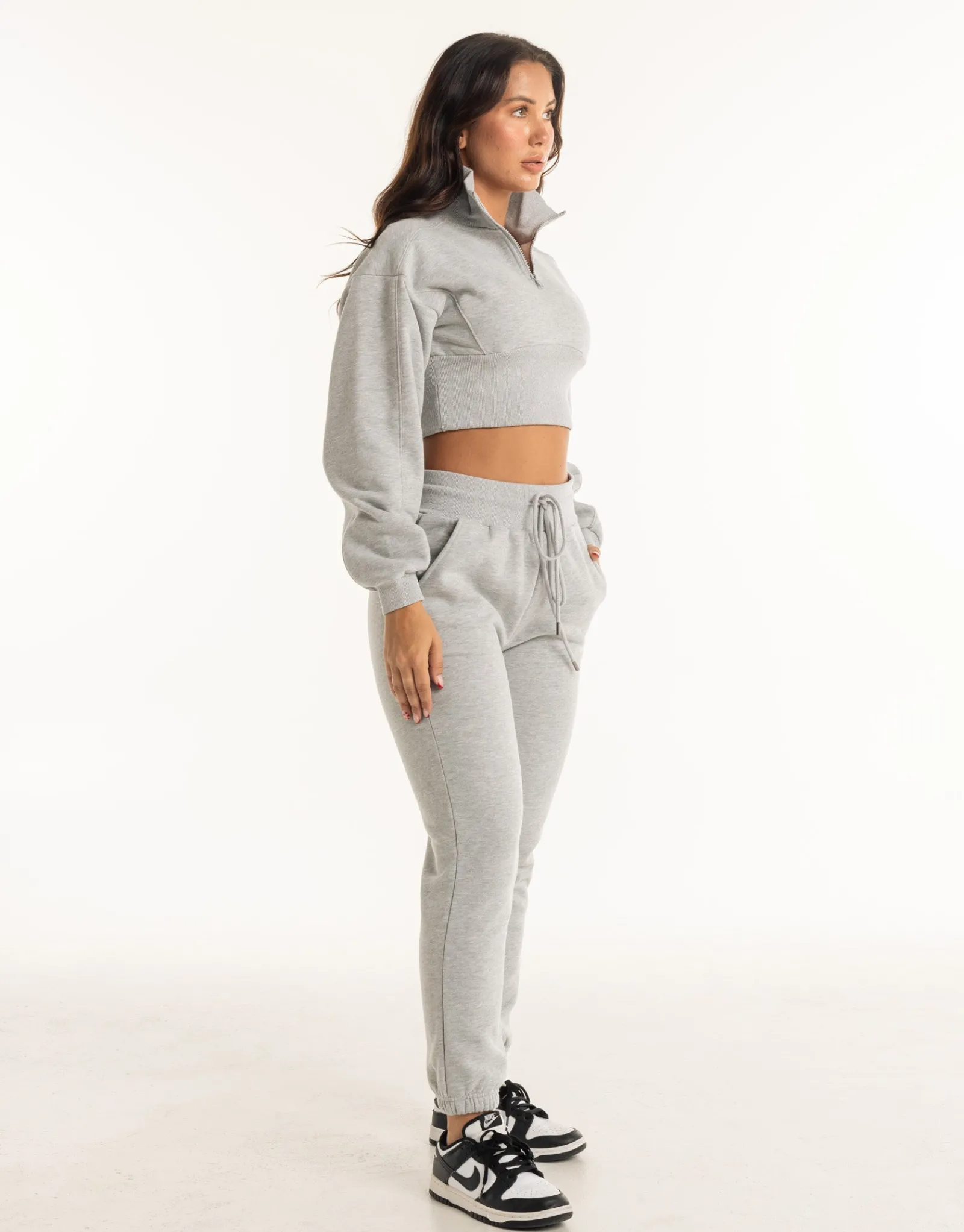 Outlet ECHT Revere 1/4 Zip Crewneck Sweater Heather Grey