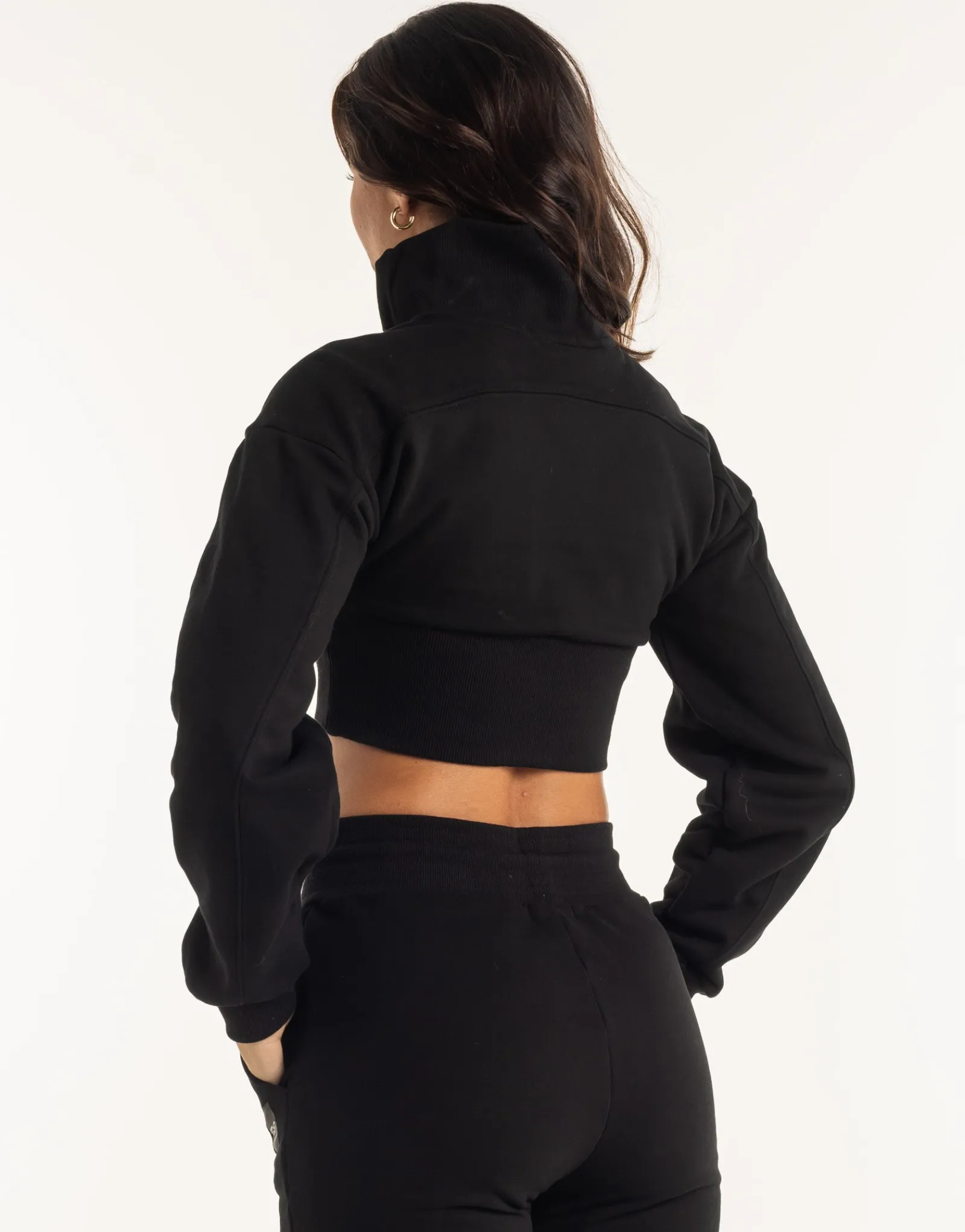 New ECHT Revere 1/4 Zip Crewneck Sweater Black