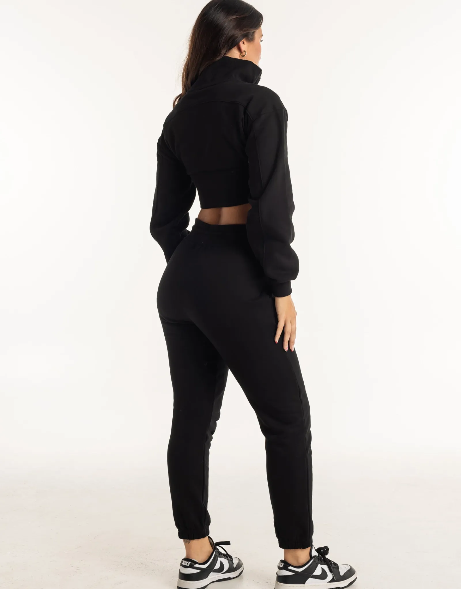 New ECHT Revere 1/4 Zip Crewneck Sweater Black