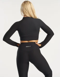 Clearance ECHT Rise Zip-Up Long Sleeve Black