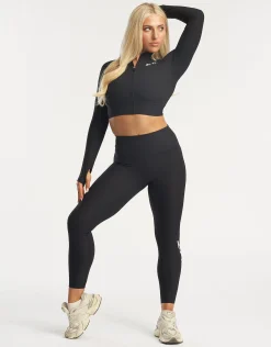 Clearance ECHT Rise Zip-Up Long Sleeve Black