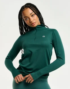 Online ECHT StudioFlex Half Zip Long Sleeve Green