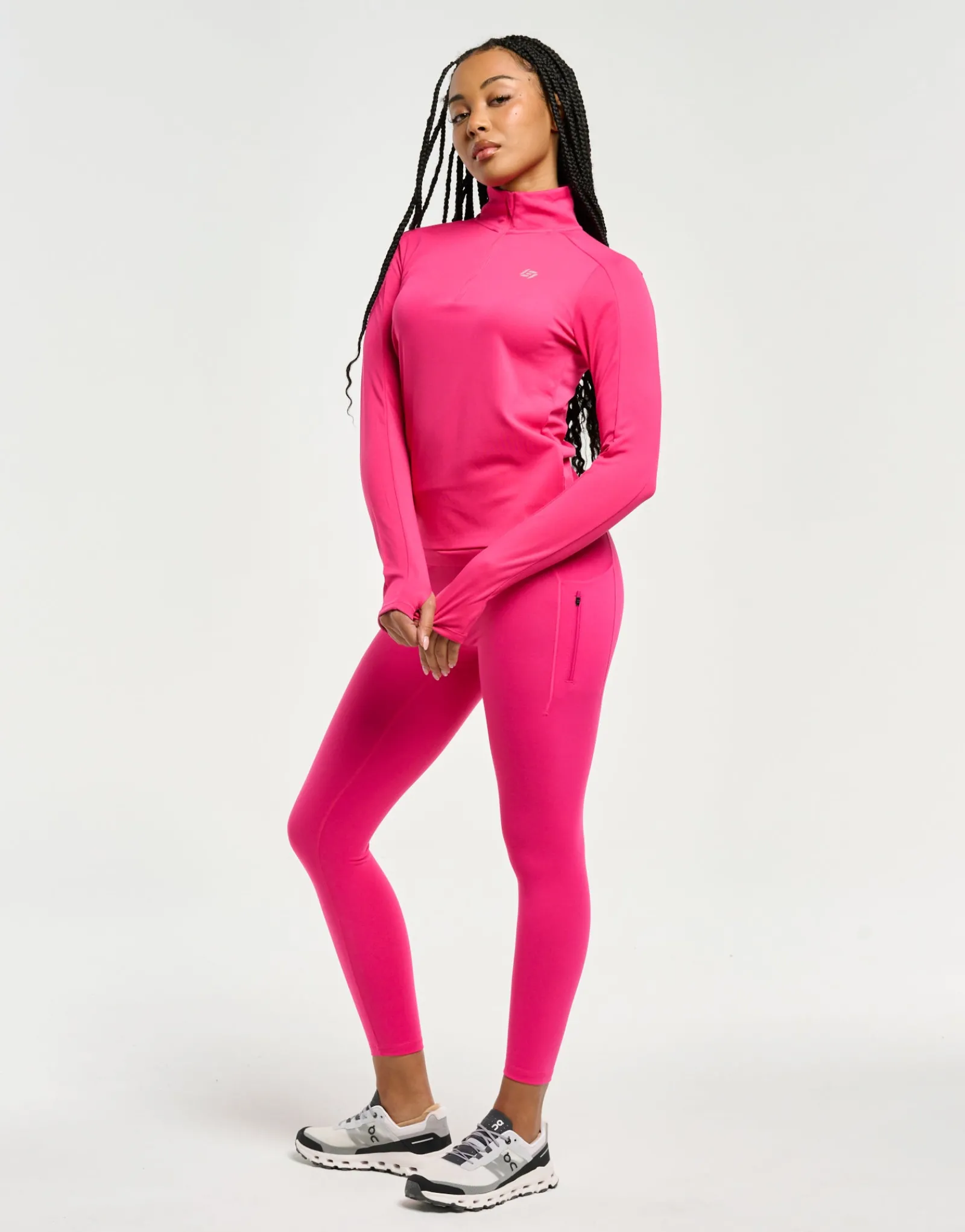 Hot ECHT StudioFlex Half Zip Long Sleeve Pink