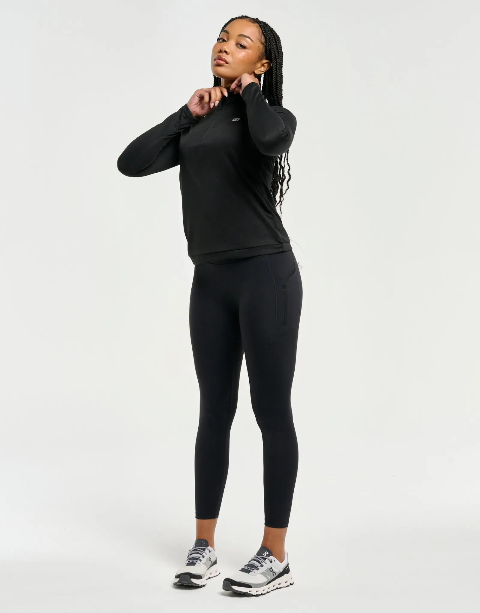 Hot ECHT StudioFlex Half Zip Long Sleeve Black
