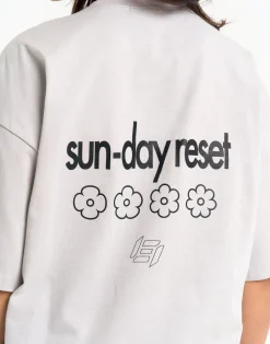 Fashion ECHT Sunday Reset Tee Micro Grey