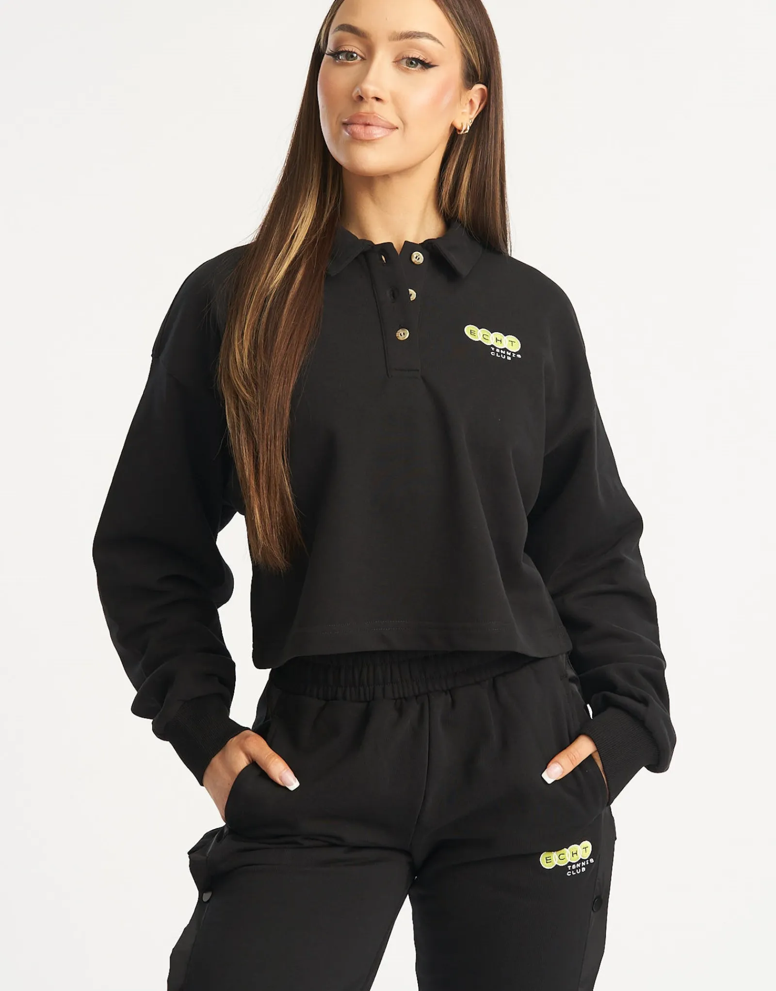 Clearance ECHT Tennis Polo Pullover Black