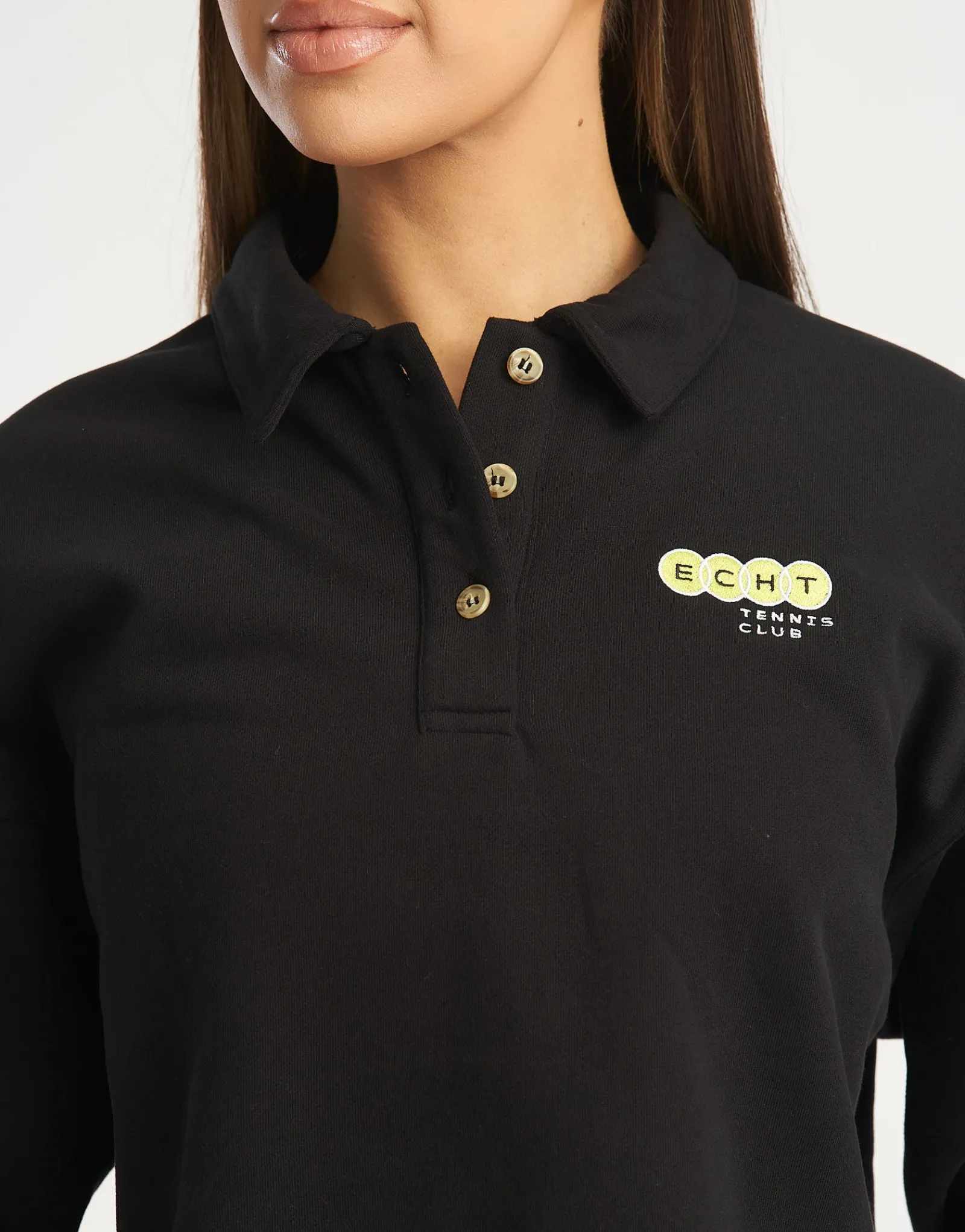 Clearance ECHT Tennis Polo Pullover Black