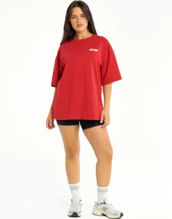 Discount ECHT Track Oversize Tee Red