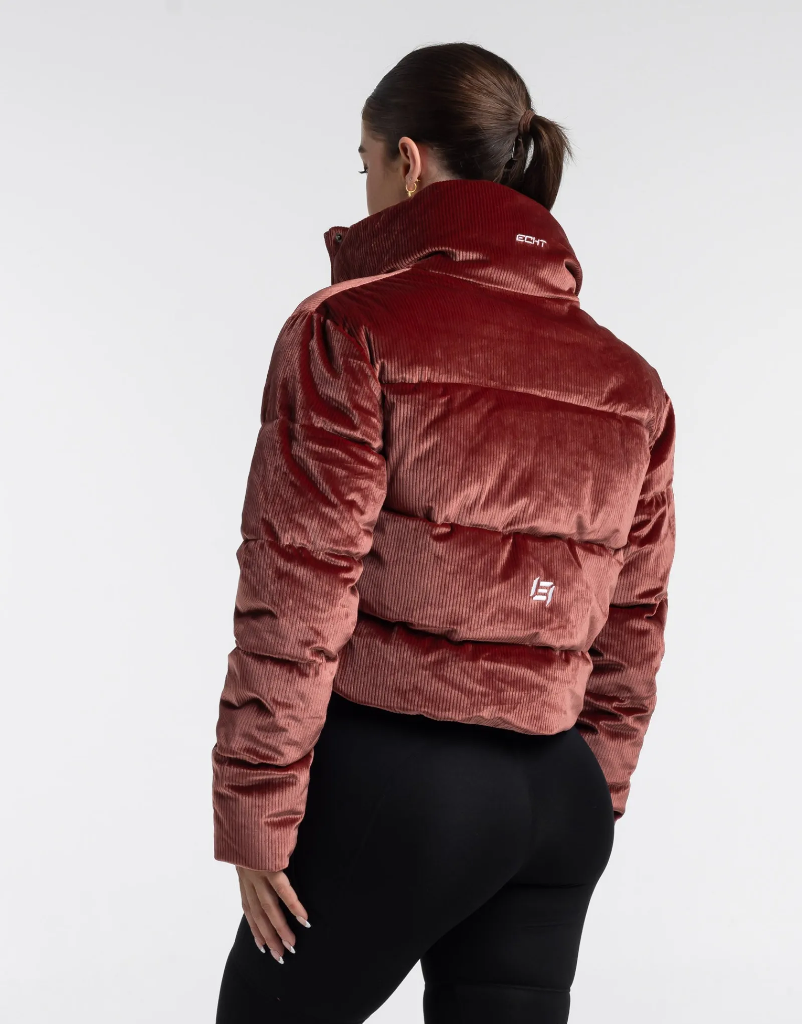Discount ECHT Velour Puffer Jacket Brown