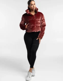 Discount ECHT Velour Puffer Jacket Brown