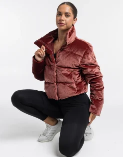 Discount ECHT Velour Puffer Jacket Brown