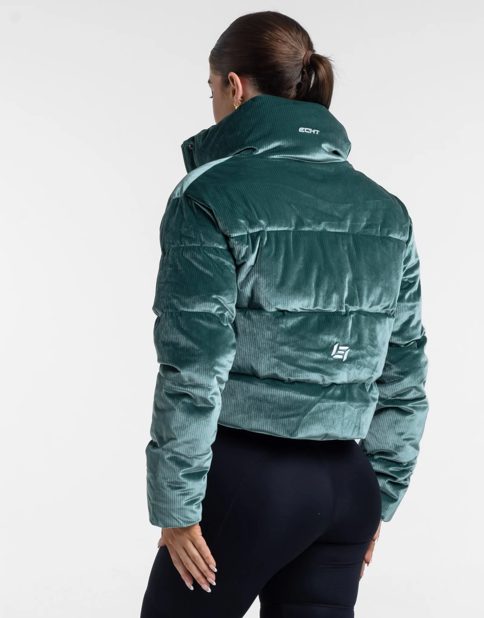 Best ECHT Velour Puffer Jacket Emerald Green