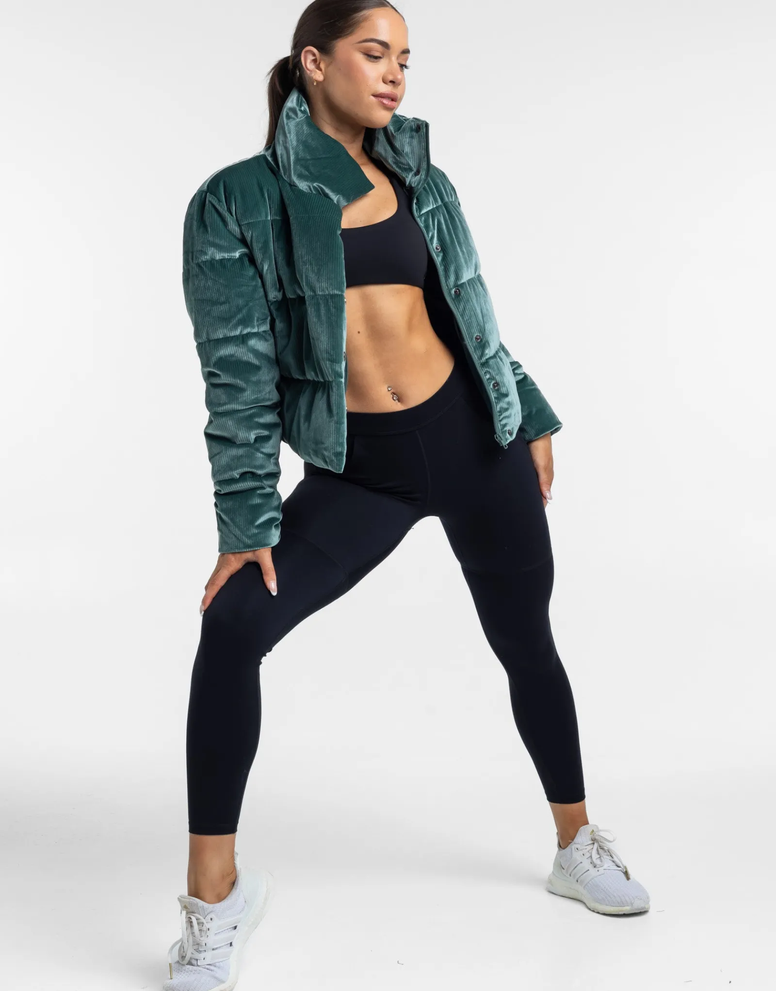 Best ECHT Velour Puffer Jacket Emerald Green
