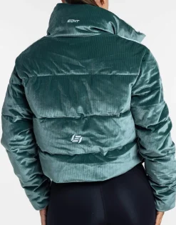 Best ECHT Velour Puffer Jacket Emerald Green