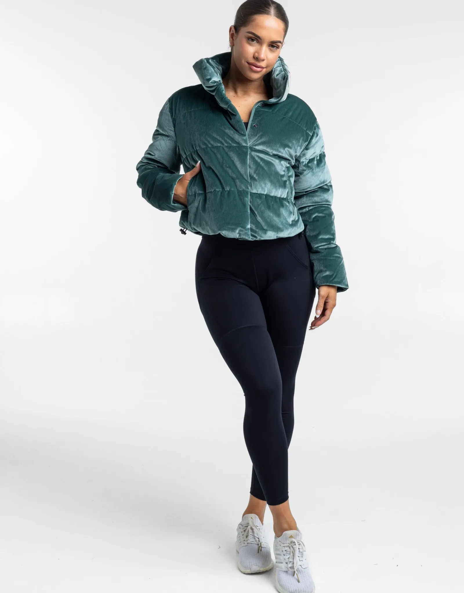 Best ECHT Velour Puffer Jacket Emerald Green