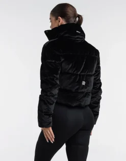 Hot ECHT Velour Puffer Jacket Black
