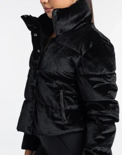 Hot ECHT Velour Puffer Jacket Black